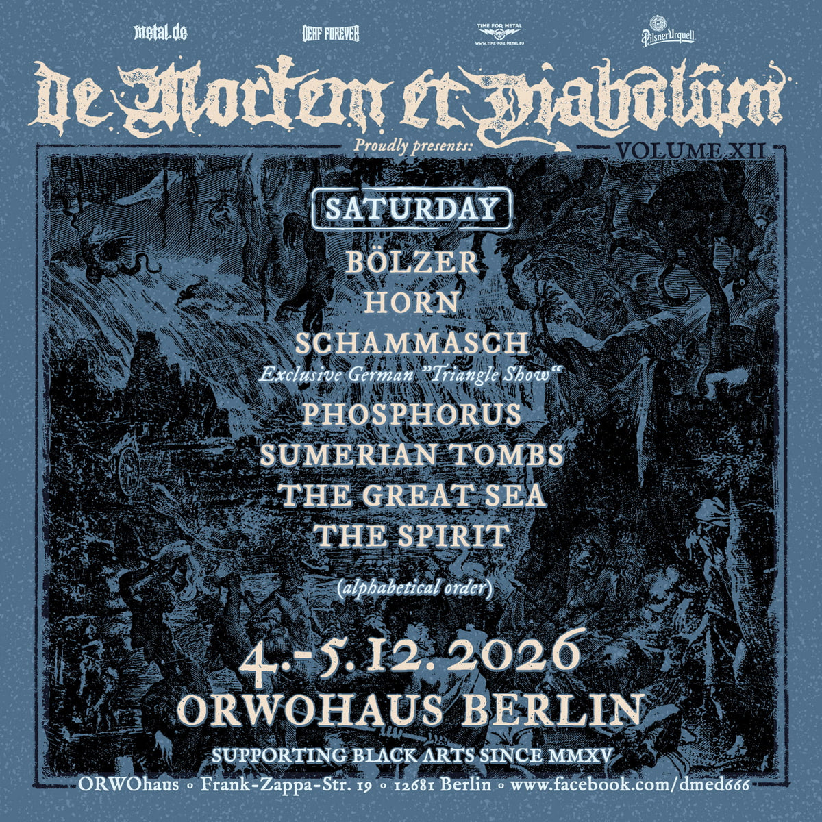 DE MORTEM ET DIABOLUM 2026 – Vol. XII – Tageskarte Samstag