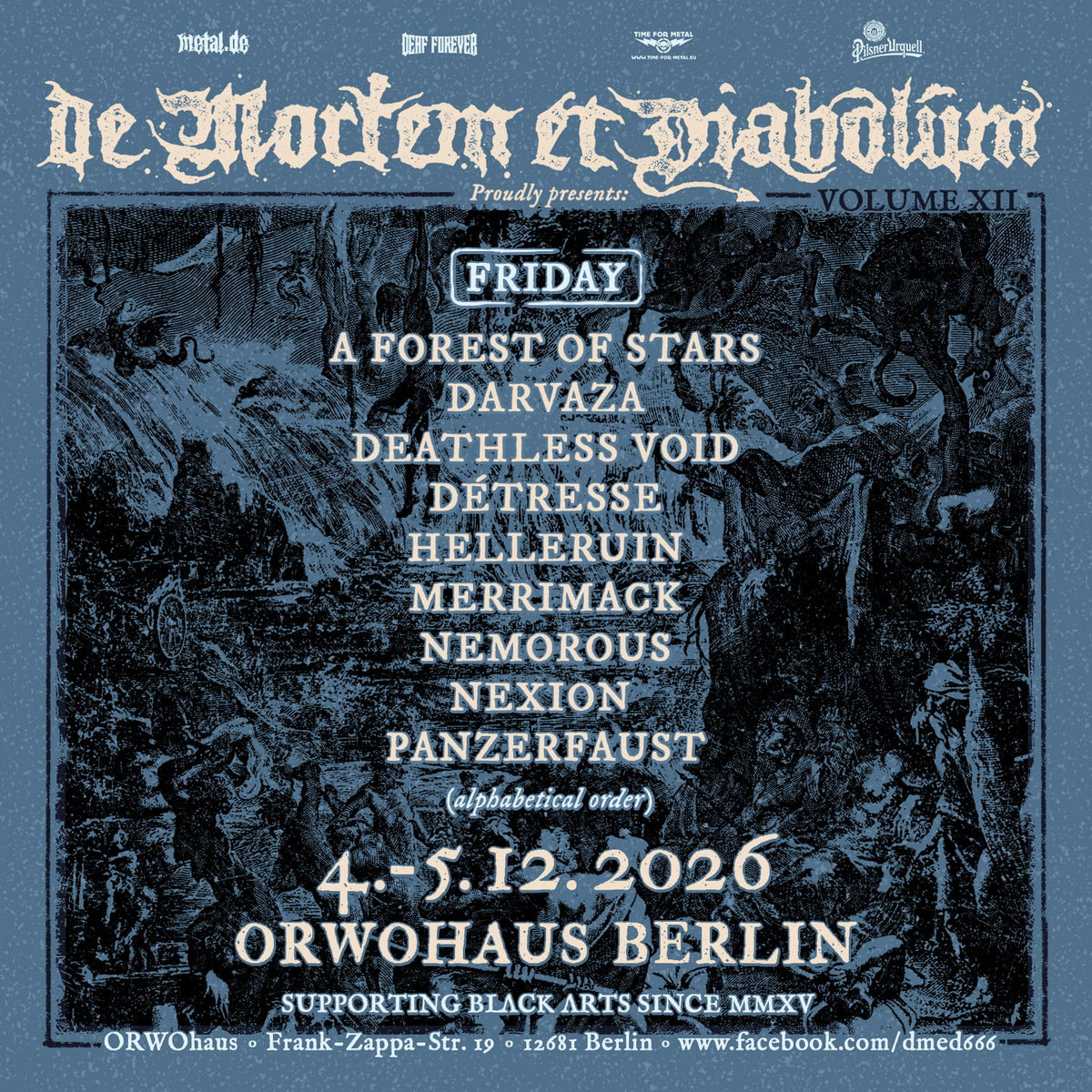 DE MORTEM ET DIABOLUM 2026 – Vol. XII – Tageskarte Freitag