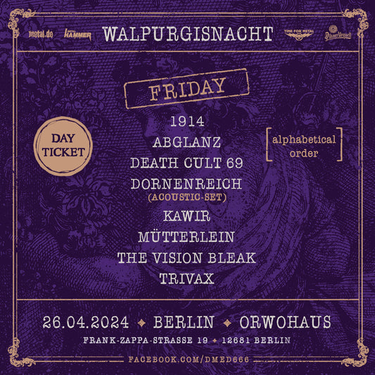Walpurgisnacht 2024 – Vol. III – Tageskarte Freitag